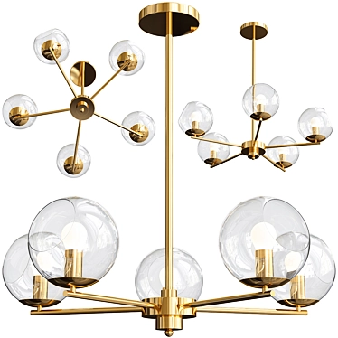 Elegant Lumion Blair 5-Light Chandelier 3D model image 1 