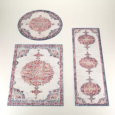 Versatile 3-Piece Carpet Set 3D model image 1 