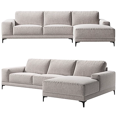 Valery Corner Sofa: Sleek and Spacious 3D model image 1 