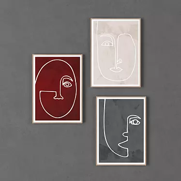 Abstract Trio Frame Collection 3D model image 1 