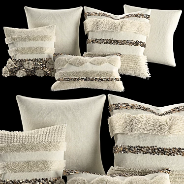 Title: Moroccan-Inspired Decorative Pillows 3D model image 1 