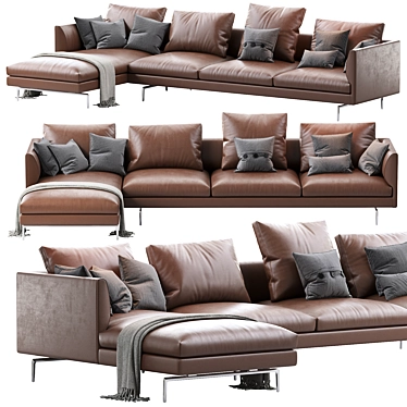 Flamingo Zanotta Sofa: Premium Comfort and Elegant Design 3D model image 1 