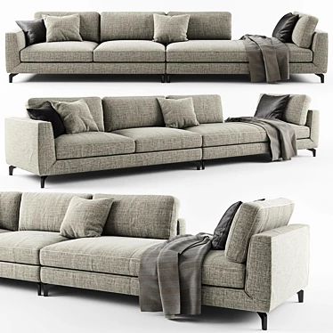 Essential Cozy Comfort: Calligaris CARRE Sofa 3D model image 1 