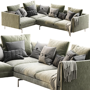 Flamingo Zanotta Sofa - Modern Comfort at Its Finest 3D model image 1 