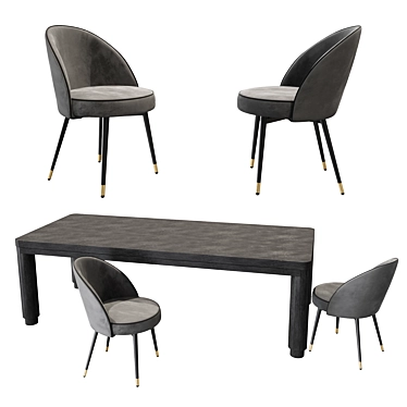 Modern Oak Dining Set: Atelier Table & Cooper Chair 3D model image 1 