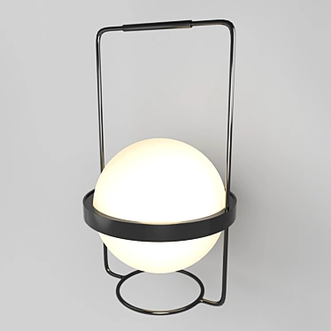 Inodesign Palma 44.4223: Modern Table Lamp with Matte Black Metal Frame and Acrylic Shade 3D model image 1 