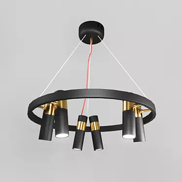 Inodesign Spoor 44.6522: Contemporary Black Metal Pendant Light 3D model image 1 