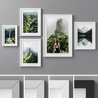 Multicolored Photo Frames Set 3D model image 1 