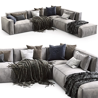 Sleek Elise Stretch Sofa 3D model image 1 