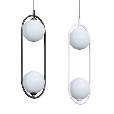 Sleek Duo Glass Pendant Lamp 3D model image 1 