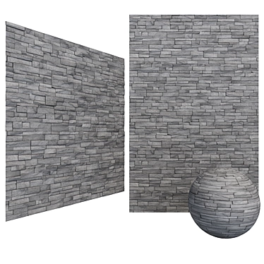 6K Tileable Gray Stone Wall Brick Mosaic: Corona & Vray Compatible 3D model image 1 