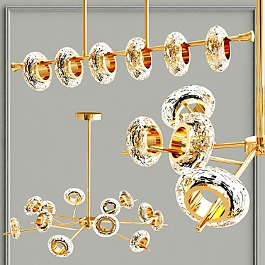 Elegant Gold Monaco Pendant Light 3D model image 1 