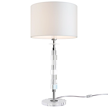 Modern Chrome Table Lamp with White Textile Shade 3D model image 1 