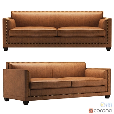 Elegant Wing Sofa by Jacques Charpentier 3D model image 1 
