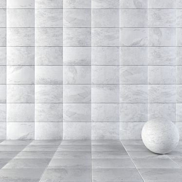 Alda White Stone Wall Tiles 3D model image 1 