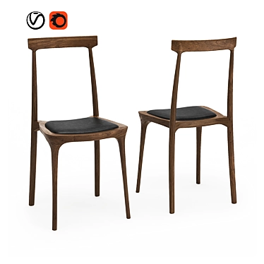 Elegant PJS Dining Chair 3D model image 1 
