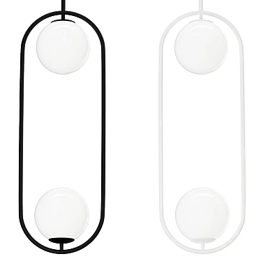 Modern Duo Glass Pendant Light 3D model image 1 