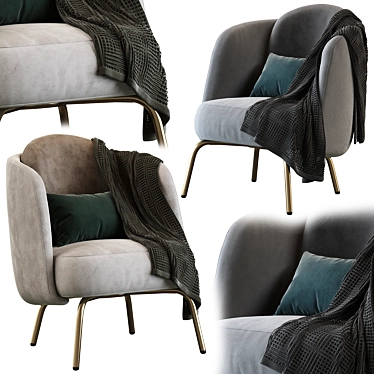 Sleek & Cozy: Ditre Lucia Armchair 3D model image 1 