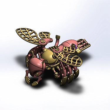Mechanical Bee with Gatling Gun Collectible Toy 3D model image 1 