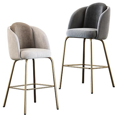 Moderno Upholstered Barstool: Ditre Italia LUCIA 3D model image 1 