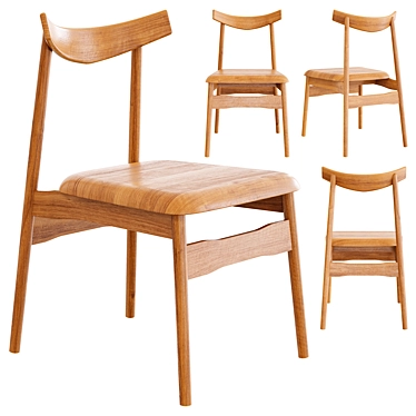 Zara Home Wooden Chair 3D model image 1 
