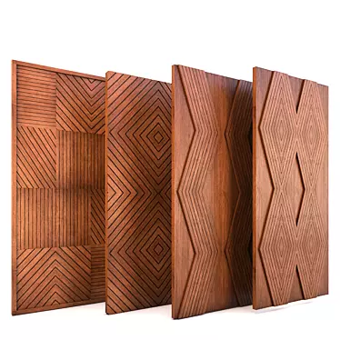 Premium Wood Panel 1200x600mm 3D model image 1 