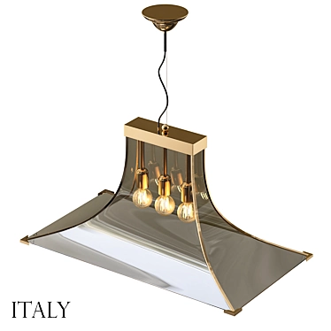 1970s Italia Pagoda Glass Chandelier 3D model image 1 