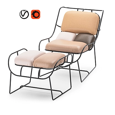 Plasma Twist Chair: Graphic Simplicity in 3D Dimensions 3D model image 1 