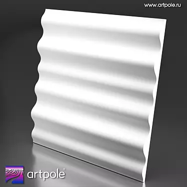 3D Wave Panel: Innovative Design 3D model image 1 