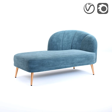 Velvet Daybed, LEONE 3D model image 1 