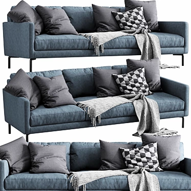 Modern Interface Luca 3 Seater Sofa 3D model image 1 