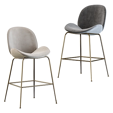 Sleek San-Remo Barstool 3D model image 1 