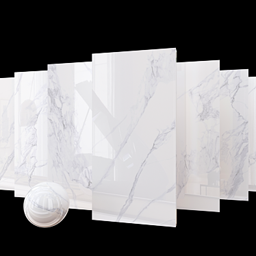 Marble Masterpiece: Calacatta 4D Museum Set 3D model image 1 
