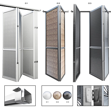 3-in-1 Sliding Door Kit 3D model image 1 