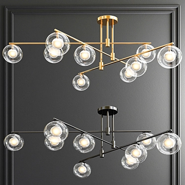 Elegant Orb Glass Chandelier 3D model image 1 