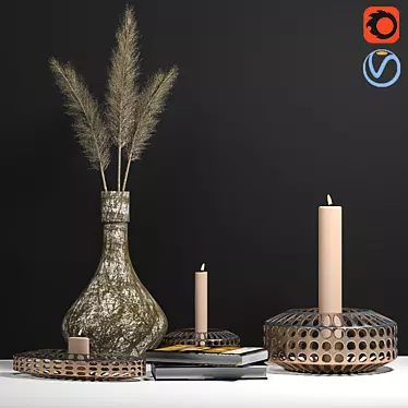 Elegant Decorative Set: 2015 Version 3D model image 1 