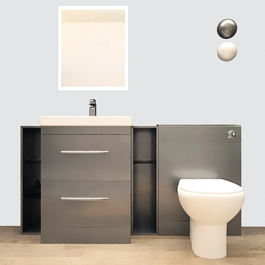Patello 1600: Modern Bathroom Vanity 3D model image 1 