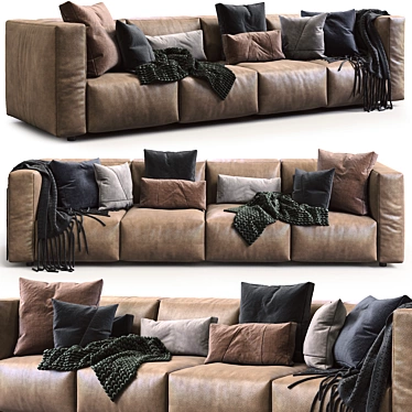 Modern Prostoria Leather Sofa Match 3D model image 1 