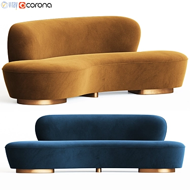 Vladimir Kagan Mini Sofa+: Sleek and Versatile 3D model image 1 