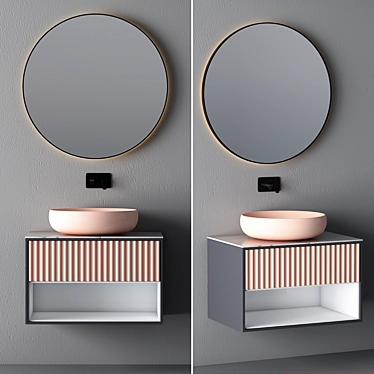 Sleek Bathroom Vanity Set 3D model image 1 