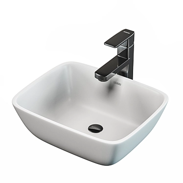 SSWW CL3003 White Diamond Ceramic Bathroom Sink 3D model image 1 