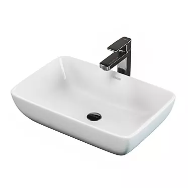 SSWW CL3155 Elegant White Bathroom Sink 3D model image 1 