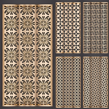 Elegant 2D Wall Panel Set 3D model image 1 