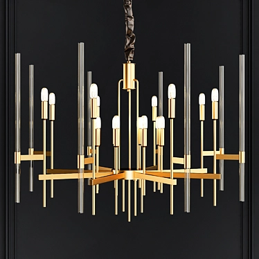 Brass Chandelier: Modern Loft Style 3D model image 1 