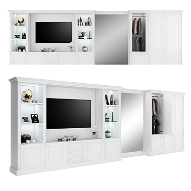 Transformative TV Wall Cabinet by FC Shape 3D model image 1 