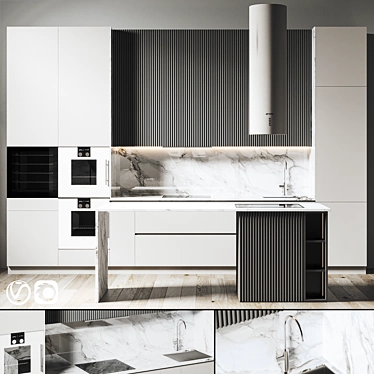 Modern Kitchen Model: 3dsmax2014 & V-ray 3D model image 1 