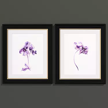 Modern Style Flower Art Set 3D model image 1 