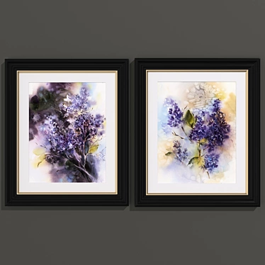 Modern Lilac Flower Art Set 3D model image 1 