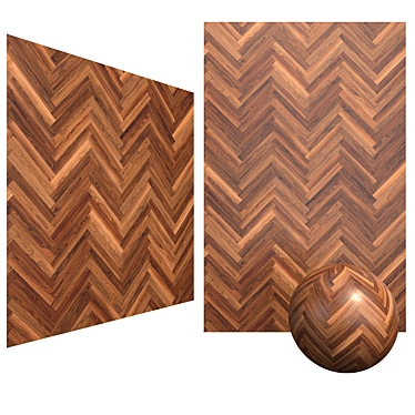 Luxury Walnut Wood Parquet Tiles 3D model image 1 