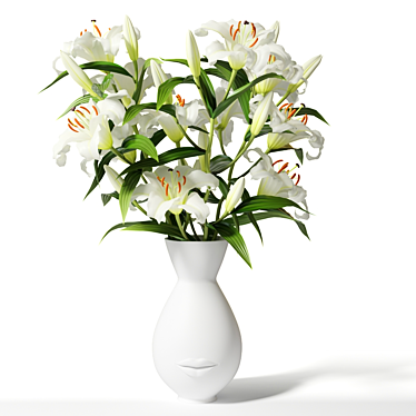 Elegant Lily Trio in Mr & Mrs Muse 3D model image 1 